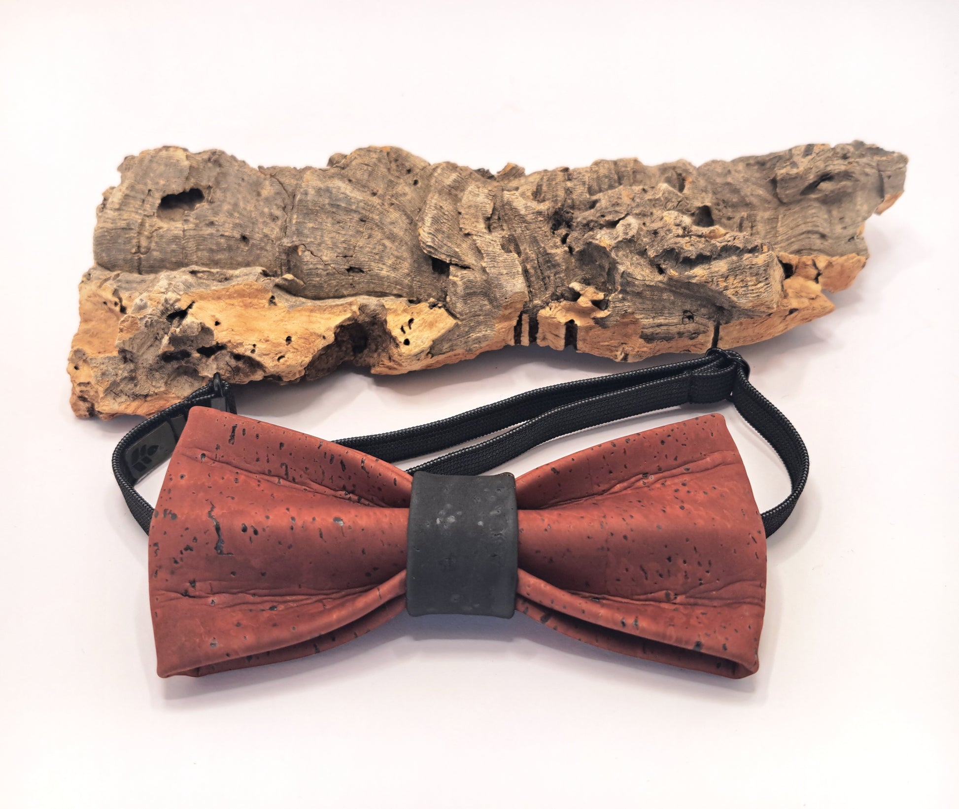 cork bow tie red and black