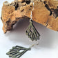 cork earrings, green 