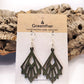 cork earrings green close up