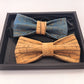 cork leather bow tie birch and blue