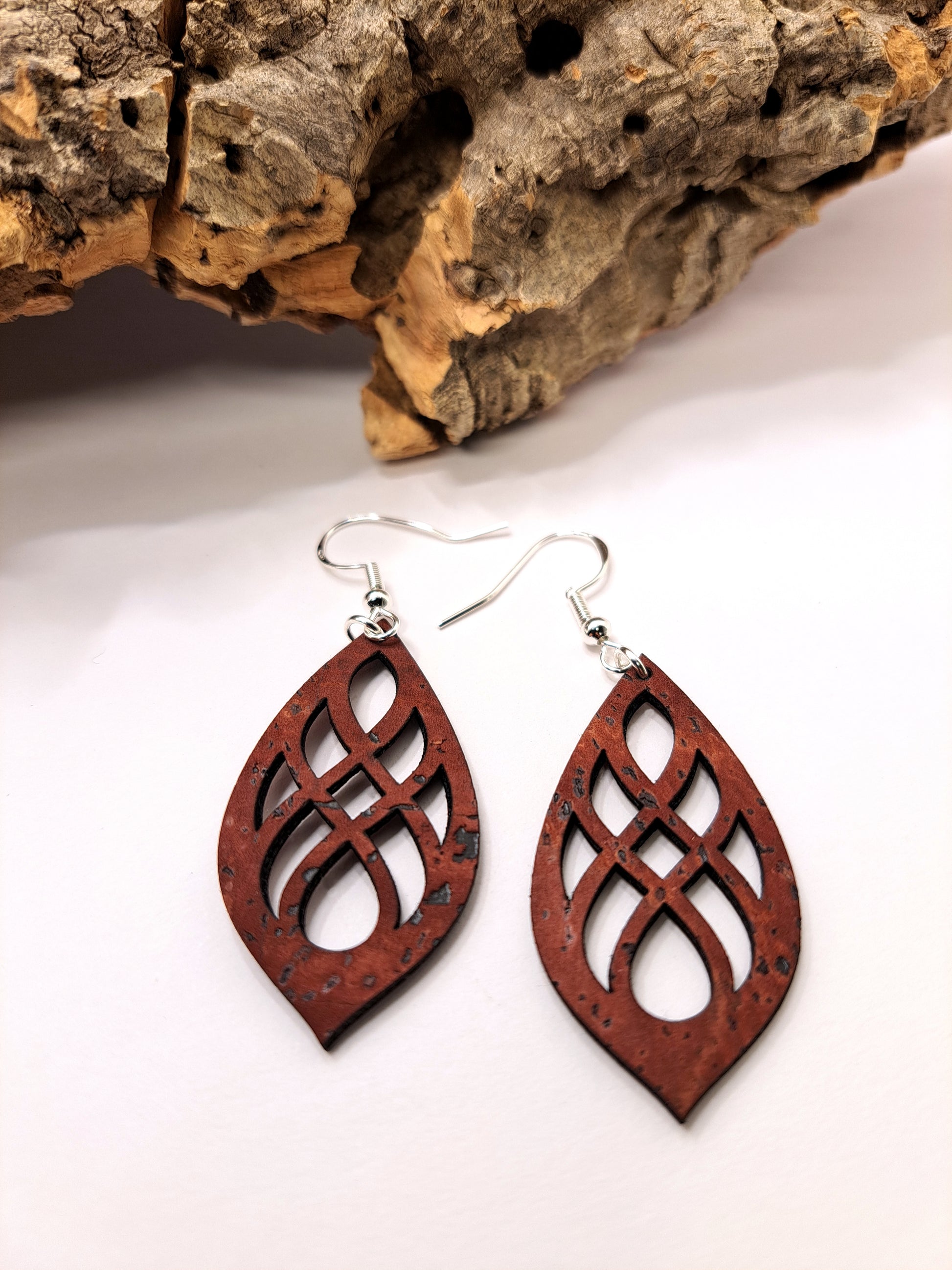 red cok earrings