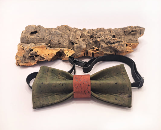 cork bow tie green