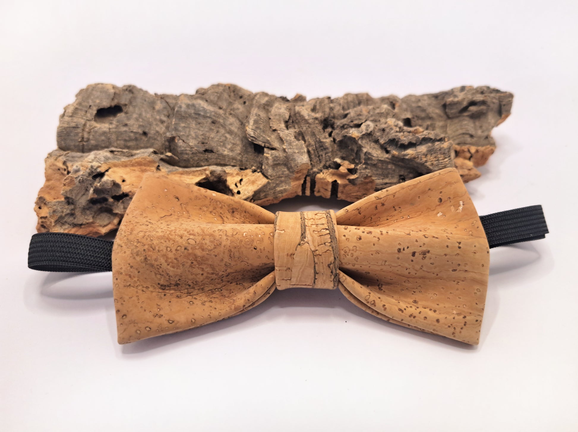 Natural and Birch Cork Bow Tie