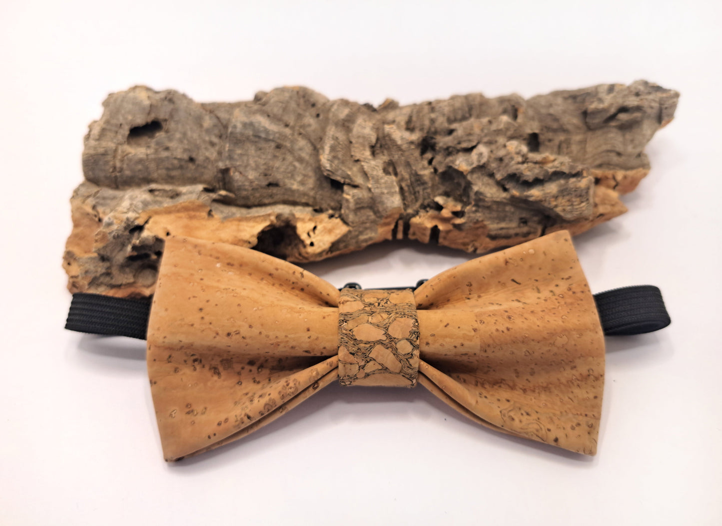 Natural and Wood Cork Bow Tie