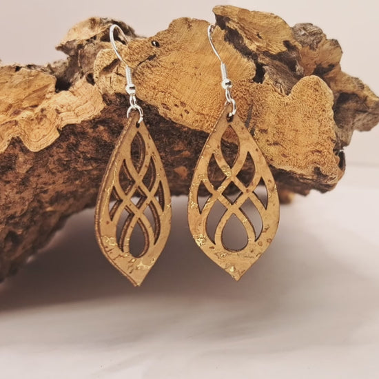 natural cork earrings modern 