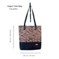 Zebra and black cork leather tote shoulder bag