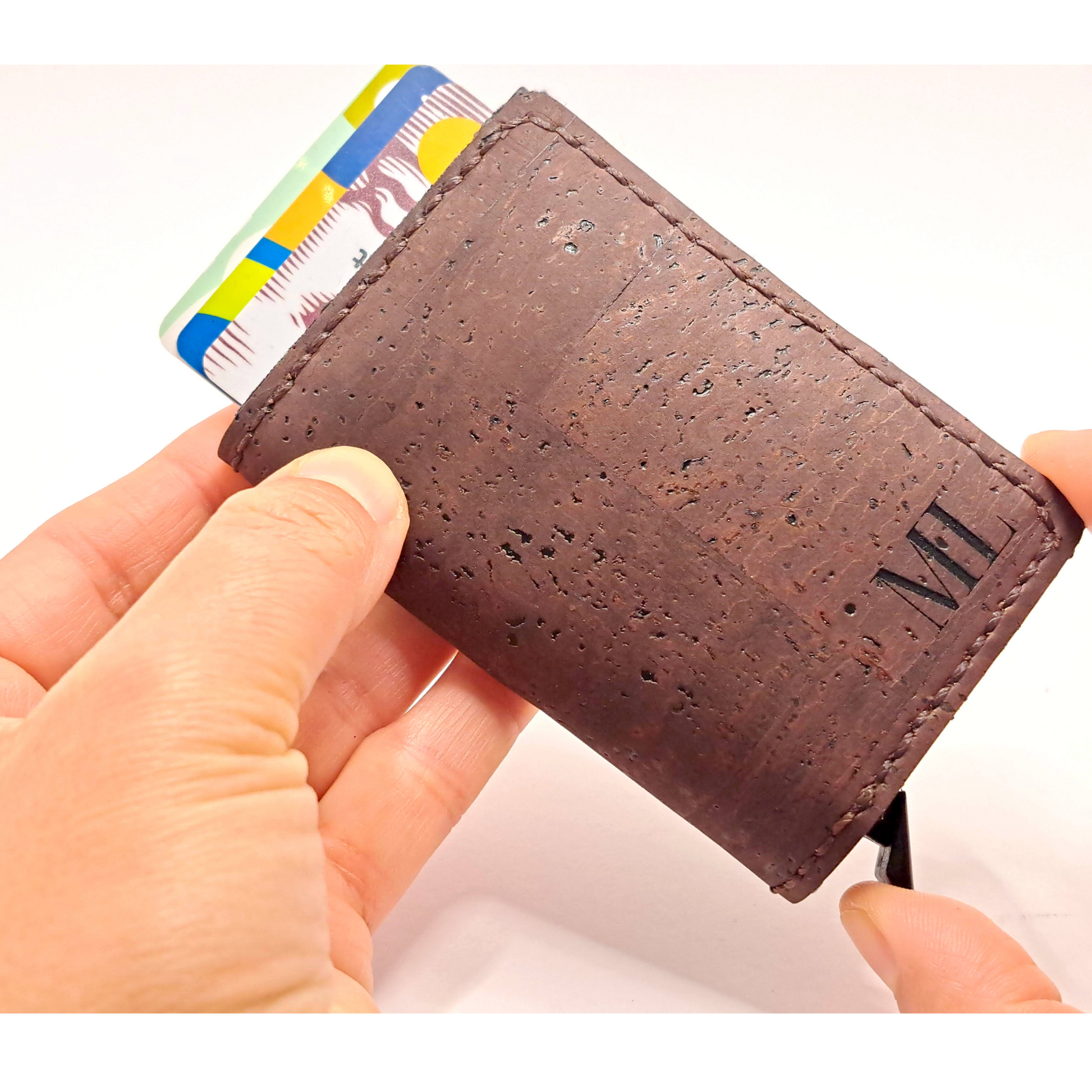 Personalized brown Cork RFID Wallet